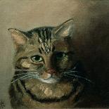 A Head Study of a Tabby Cat-Louis Wain-Giclee Print