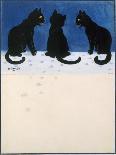 Black Cats in the Snow-Louis Wain-Giclee Print