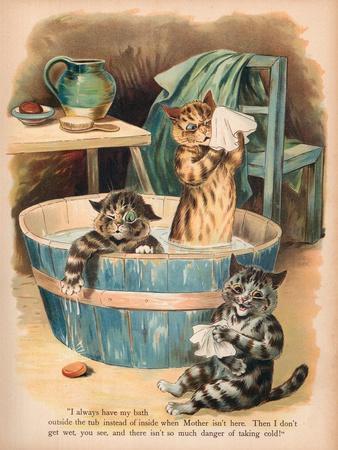 Louis Wain Cats Called Cats Destroying Garden Vintage Print 