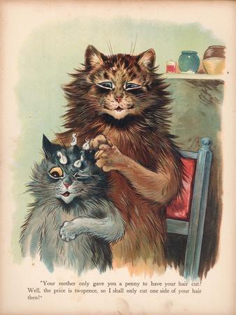  Louis Wain Cats Gathering Poster Canvas Art for Room Picture  Decor Prints Kitchen Wall Bedroom Giclee Painting Artwork Printed Canvas  Decorations Modern Home Office Vertical Painting  (12x18inch(30x45cm),Framed): Posters & Prints