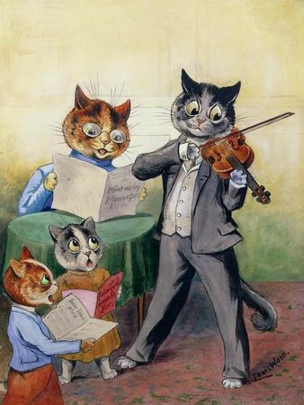 Louis Wain Jack And Jill Cats Art Print Vintage Cat Art Cat Decor 46 1624 - Cat  Art #CatArt