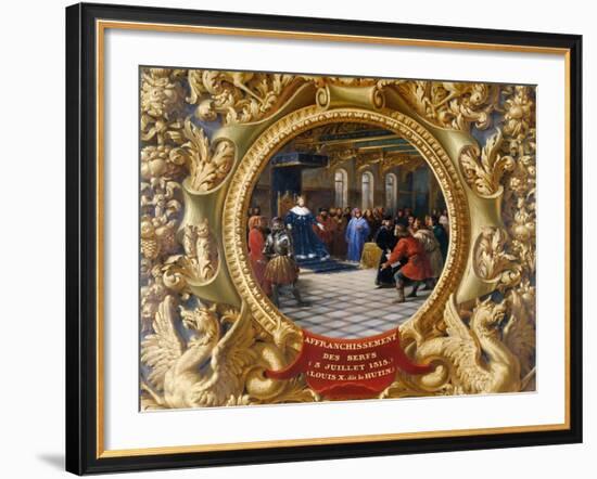 Louis X the Mischievous Emancipates the Serfs in 1315-Jean Alaux-Framed Giclee Print