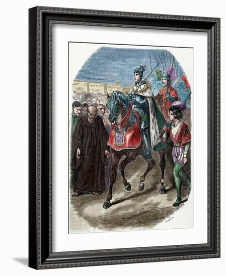 Louis XII (1462-1515) King of France Entering the City of Genoa., 1851. Coloured-Louis Dupre-Framed Giclee Print