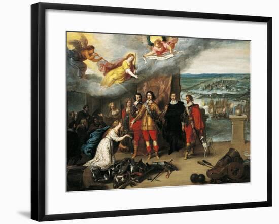 Louis XIII Receiving Keys of La Rochelle During Siege of 1628, France-null-Framed Giclee Print