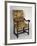 Louis XIII Style Armchair with Turned Frame and Upholstered Back and Seat, France-null-Framed Giclee Print