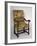 Louis XIII Style Armchair with Turned Frame and Upholstered Back and Seat, France-null-Framed Giclee Print