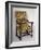 Louis XIII Style Armchair with Turned Frame and Upholstered Back and Seat, France-null-Framed Giclee Print