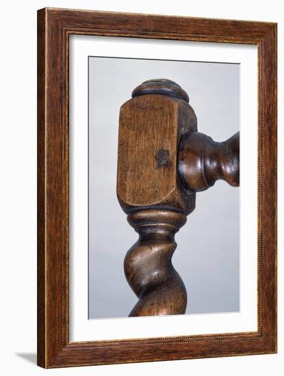 Louis XIII Style Walnut Chair with Armrests, France, Detail-null-Framed Giclee Print