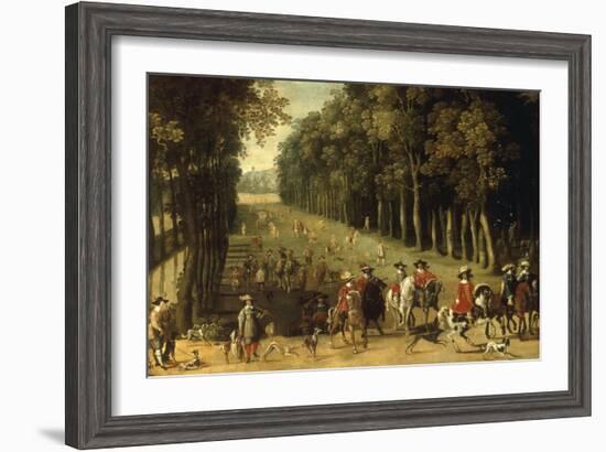 Louis XIII with a Hunting Party in the Forest at Marly-Sebastian Vrancx-Framed Giclee Print