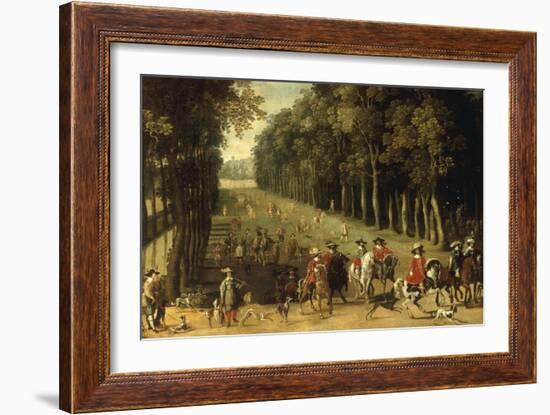 Louis XIII with a Hunting Party in the Forest at Marly-Sebastian Vrancx-Framed Giclee Print