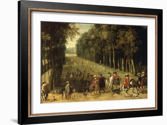 Louis XIII with a Hunting Party in the Forest at Marly-Sebastian Vrancx-Framed Giclee Print