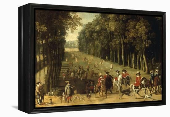 Louis XIII with a Hunting Party in the Forest at Marly-Sebastian Vrancx-Framed Premier Image Canvas