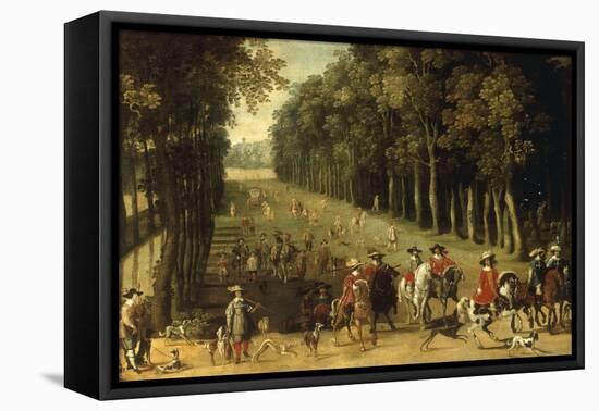 Louis XIII with a Hunting Party in the Forest at Marly-Sebastian Vrancx-Framed Premier Image Canvas