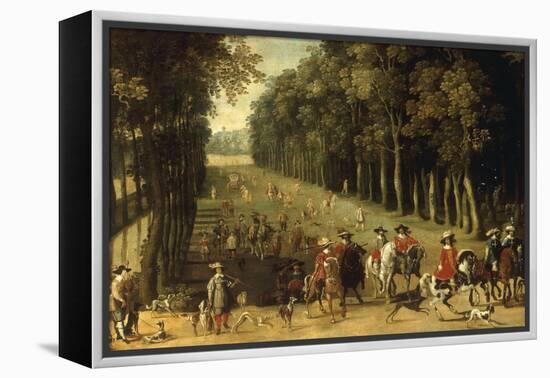Louis XIII with a Hunting Party in the Forest at Marly-Sebastian Vrancx-Framed Premier Image Canvas