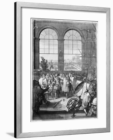 Louis XIV (1638-1715) and His Entourage Visiting the Garden of the King, after 1665-Jacques Sébastien Le Clerc-Framed Giclee Print