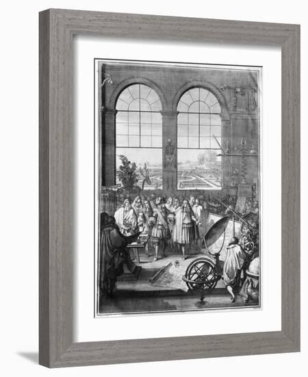 Louis XIV (1638-1715) and His Entourage Visiting the Garden of the King, after 1665-Jacques Sébastien Le Clerc-Framed Giclee Print