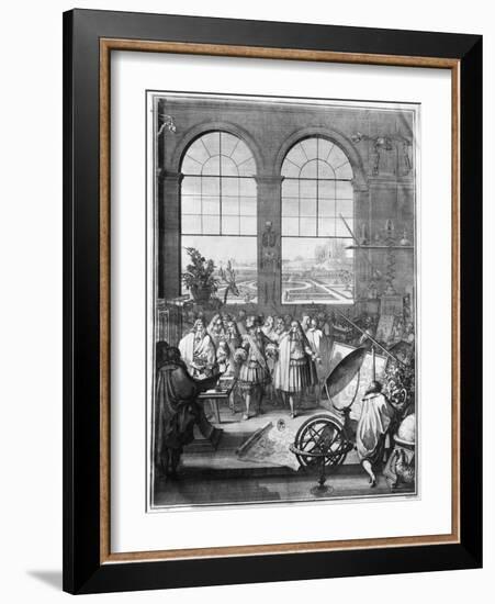 Louis XIV (1638-1715) and His Entourage Visiting the Garden of the King, after 1665-Jacques Sébastien Le Clerc-Framed Giclee Print
