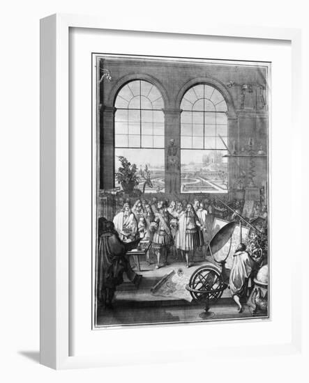 Louis XIV (1638-1715) and His Entourage Visiting the Garden of the King, after 1665-Jacques Sébastien Le Clerc-Framed Giclee Print