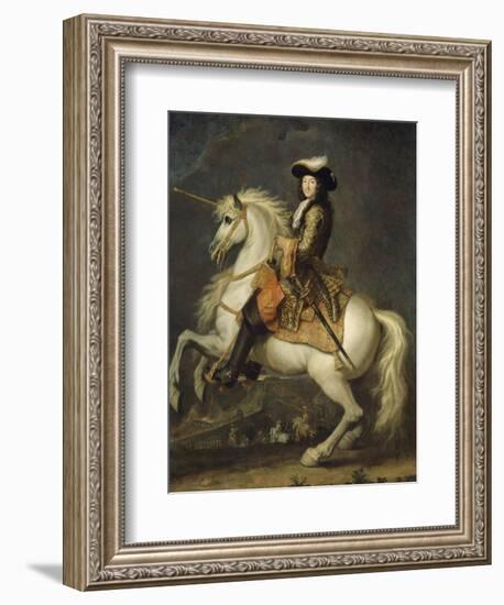 Louis XIV à cheval, roi de France et de Navarre (1638-1715)-René Antoine Houasse-Framed Giclee Print