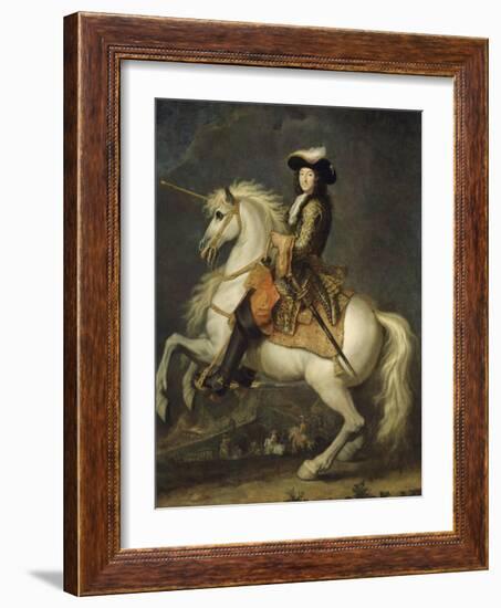 Louis XIV à cheval, roi de France et de Navarre (1638-1715)-René Antoine Houasse-Framed Giclee Print