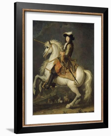 Louis XIV à cheval, roi de France et de Navarre (1638-1715)-René Antoine Houasse-Framed Giclee Print