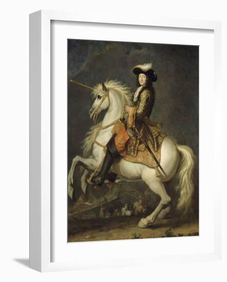 Louis XIV à cheval, roi de France et de Navarre (1638-1715)-René Antoine Houasse-Framed Giclee Print