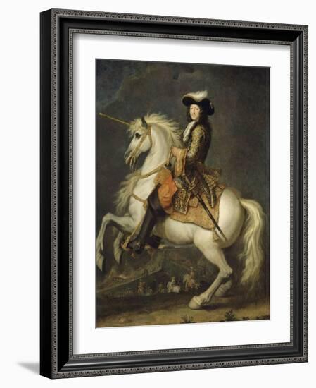 Louis XIV à cheval, roi de France et de Navarre (1638-1715)-René Antoine Houasse-Framed Giclee Print