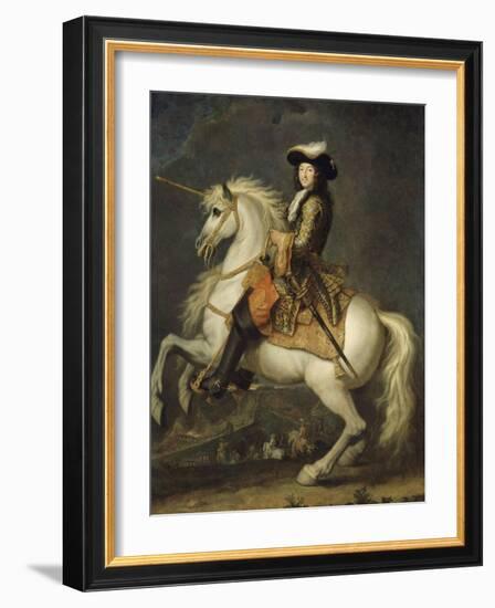 Louis XIV à cheval, roi de France et de Navarre (1638-1715)-René Antoine Houasse-Framed Giclee Print