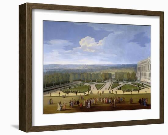 Louis XIV and His Court on a Promenade in the Gardens of Versailles-Etienne Allegrain-Framed Giclee Print