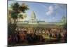 Louis XIV and His Entourage Visiting Les Invalides, 26th August 1706-Pierre-Denis Martin-Mounted Giclee Print