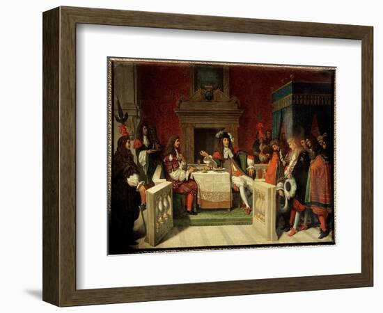 Louis XIV and Moliere: King Louis XIV (1638-1715) and Jean Baptiste Poquelin Dit Moliere (1622-1673-Jean Auguste Dominique Ingres-Framed Giclee Print