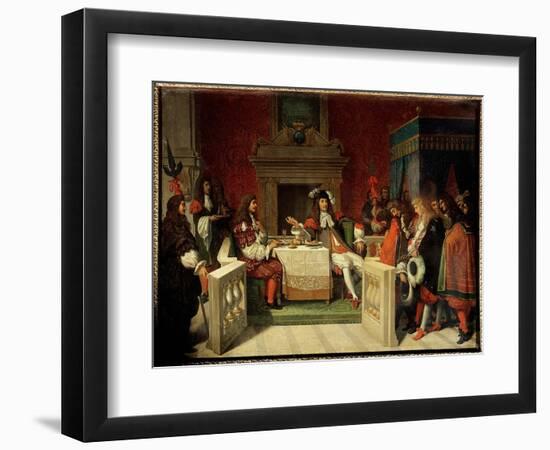 Louis XIV and Moliere: King Louis XIV (1638-1715) and Jean Baptiste Poquelin Dit Moliere (1622-1673-Jean Auguste Dominique Ingres-Framed Giclee Print