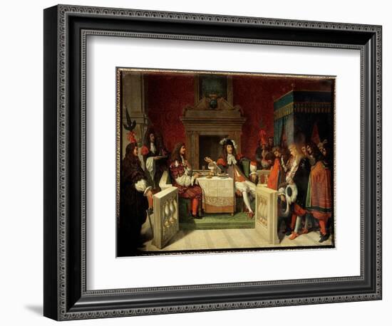 Louis XIV and Moliere: King Louis XIV (1638-1715) and Jean Baptiste Poquelin Dit Moliere (1622-1673-Jean Auguste Dominique Ingres-Framed Giclee Print