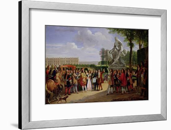 Louis XIV Dedicating Puget's "Milo of Crotona" in the Gardens at Versailles, 1819-Anicet-Charles Lemonnier-Framed Giclee Print