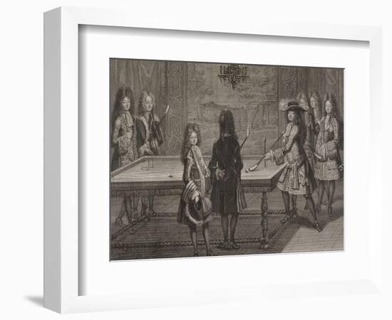 Louis XIV jouant au billard-Antoine Trouvain-Framed Giclee Print