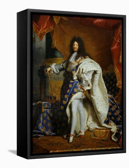 Louis XIV, King of France (1638-1715) in Royal Costume, 1701-Hyacinthe Rigaud-Framed Premier Image Canvas