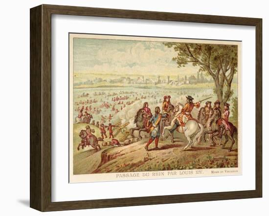 Louis XIV of France Crossing the Rhine, 1672-Adam Frans van der Meulen-Framed Giclee Print