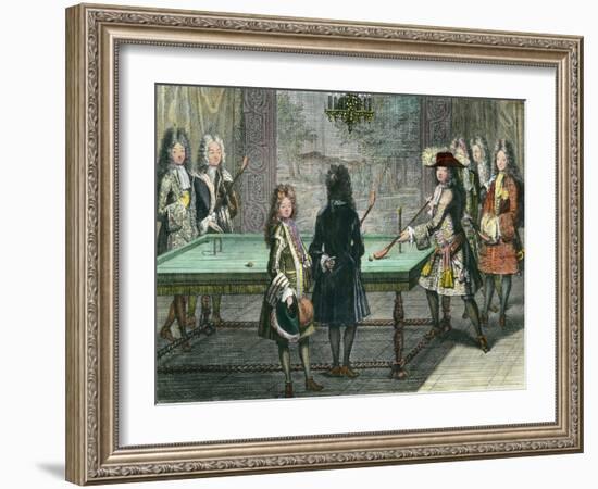 Louis XIV Playing Billiards with His Brother-null-Framed Giclee Print