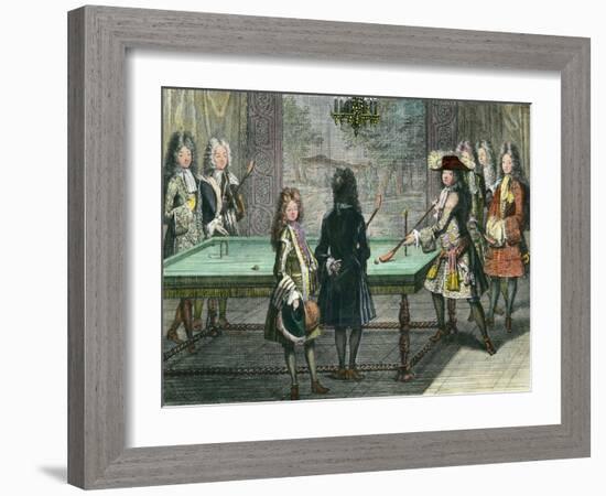 Louis XIV Playing Billiards with His Brother-null-Framed Giclee Print