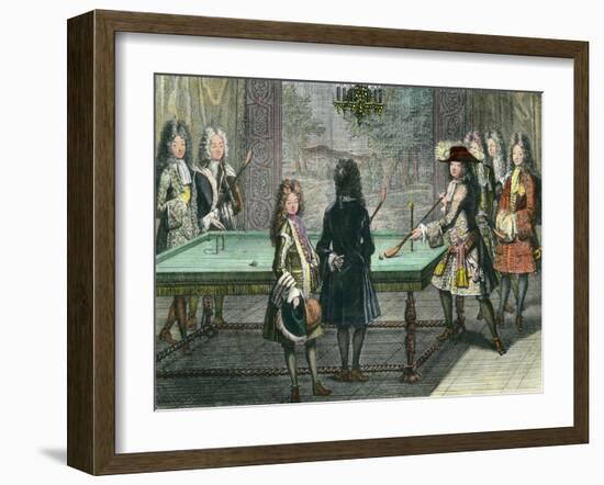 Louis XIV Playing Billiards with His Brother-null-Framed Giclee Print