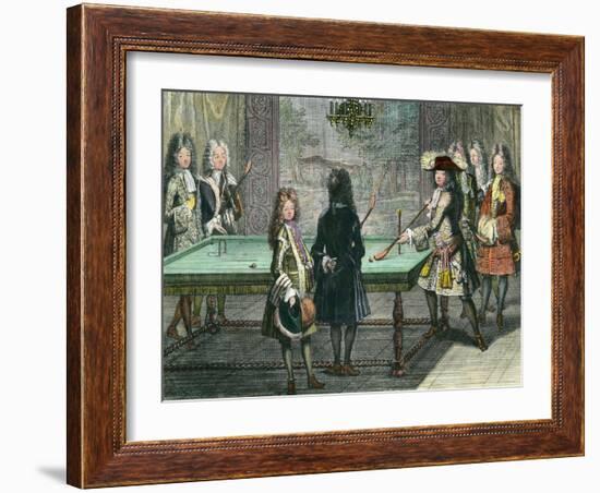 Louis XIV Playing Billiards with His Brother-null-Framed Giclee Print