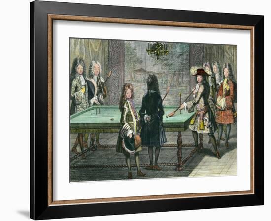 Louis XIV Playing Billiards with His Brother-null-Framed Giclee Print