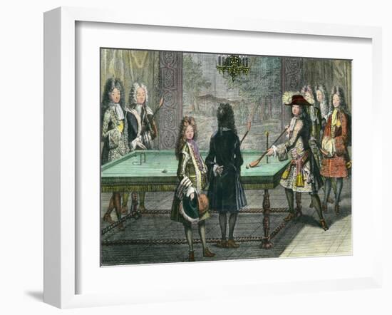 Louis XIV Playing Billiards with His Brother-null-Framed Giclee Print