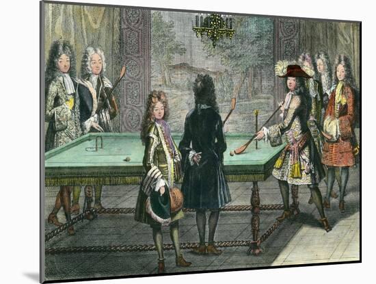 Louis XIV Playing Billiards with His Brother-null-Mounted Giclee Print