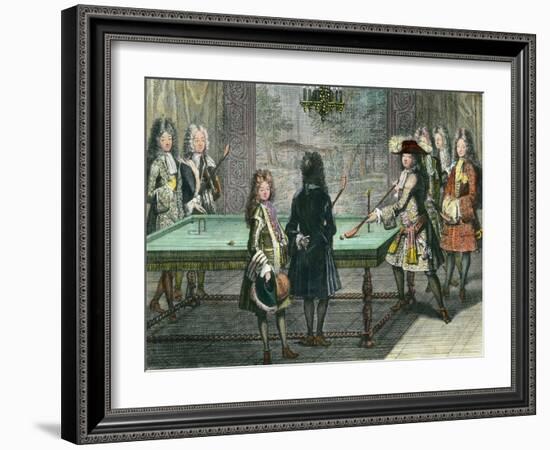 Louis XIV Playing Billiards with His Brother-null-Framed Giclee Print