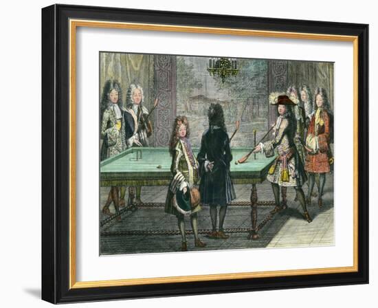 Louis XIV Playing Billiards with His Brother-null-Framed Giclee Print