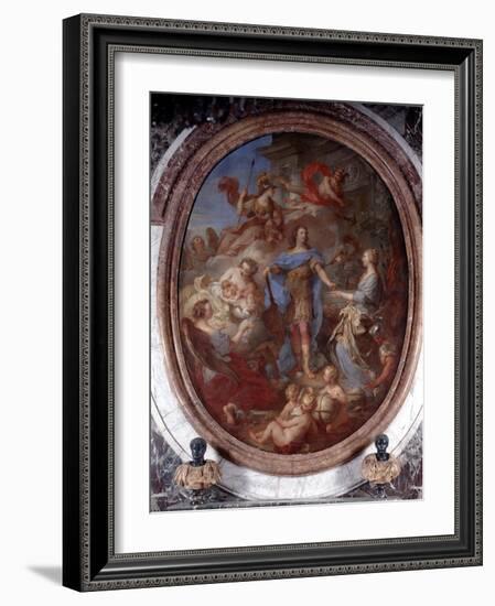 Louis XIV Presenting Peace to Europe, Early 18th Century-Francois Lemoyne-Framed Giclee Print