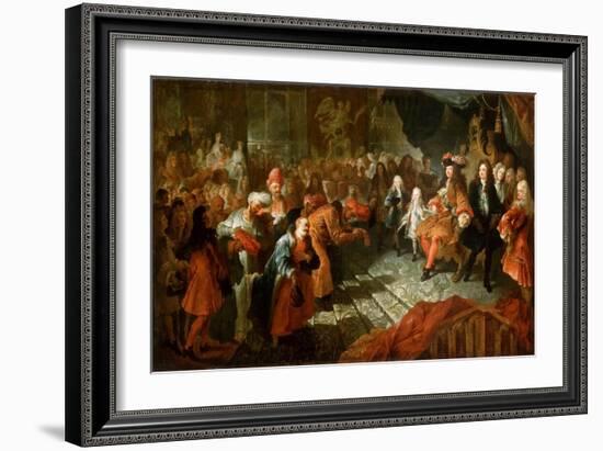 Louis XIV Receiving the Persian Ambassador in the Galerie Des Glaces at Versailles-Antoine Coypel-Framed Giclee Print