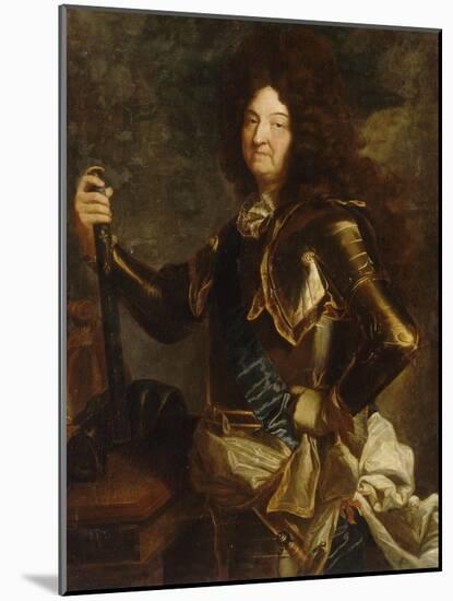 Louis XIV, roi de France et de Navarre (1638-1715) en 1701-Hyacinthe Rigaud-Mounted Giclee Print