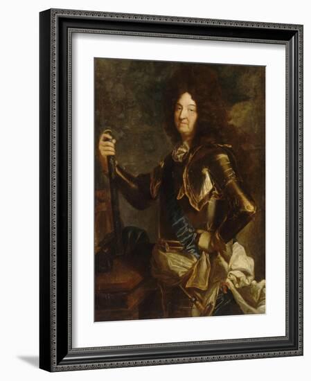 Louis XIV, roi de France et de Navarre (1638-1715) en 1701-Hyacinthe Rigaud-Framed Giclee Print